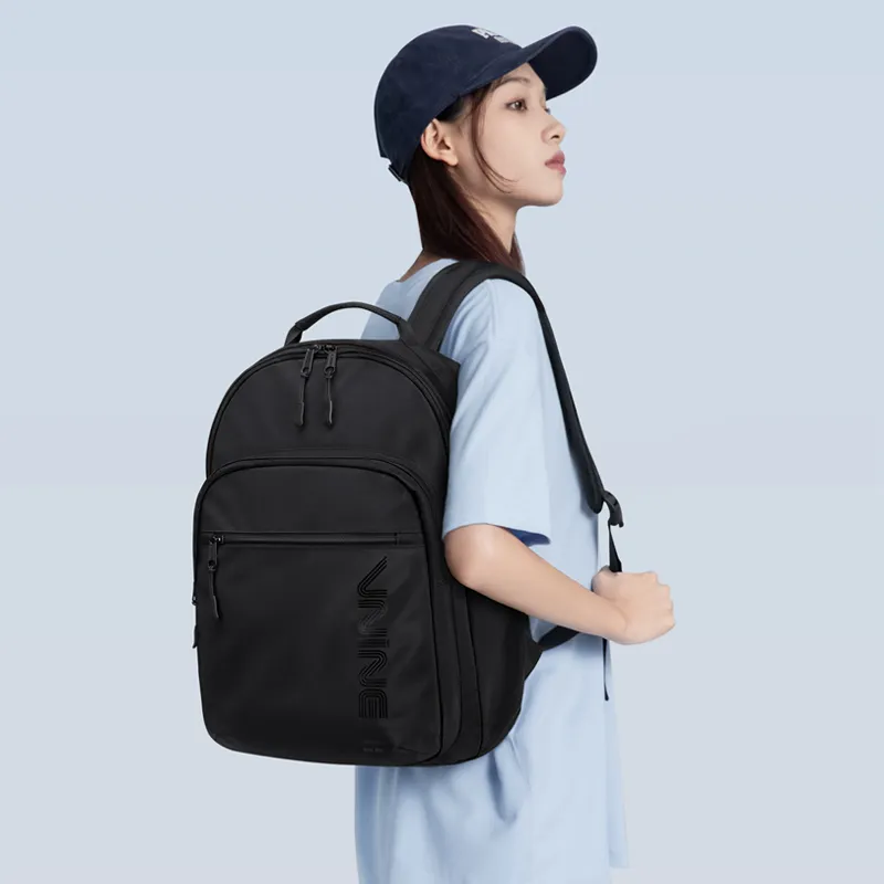V.NINE Fabric Backpack Regular Unisex Moon Gray/Obsidian Black-3
