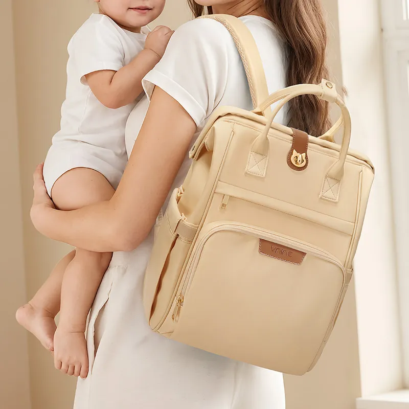 V.NINE Fabric Backpack Regular Women's Cheese Yellow-6