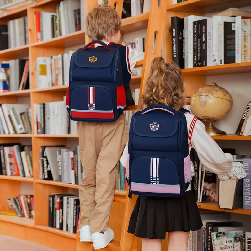V.NINE Fabric Backpack Backpack Large Size Unisex Cambridge Blue & Red/Pink-4