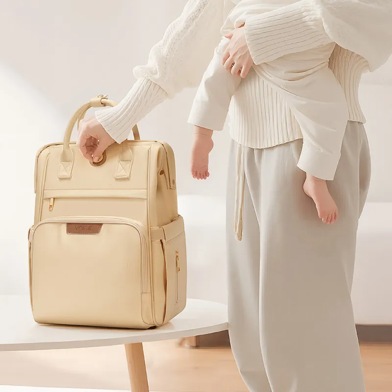 V.NINE Fabric Backpack Regular Women's Cheese Yellow-4