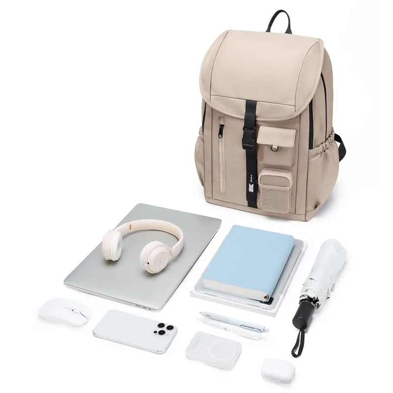 V.NINE Fabric Backpack Regular Unisex Khaki/Obsidian Black-7
