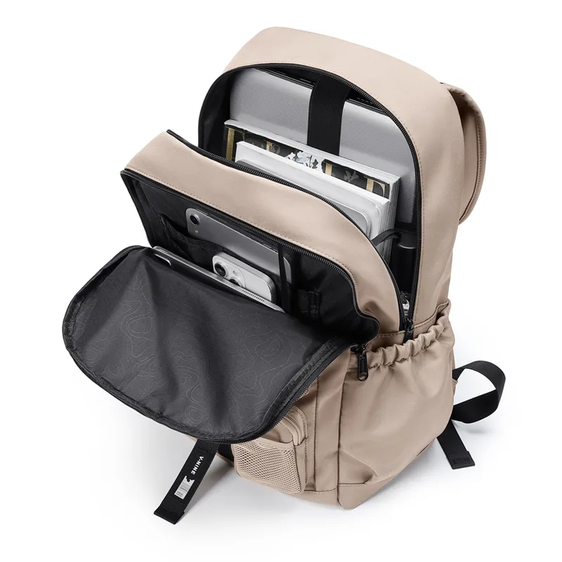 V.NINE Fabric Backpack Regular Unisex Khaki/Obsidian Black-6