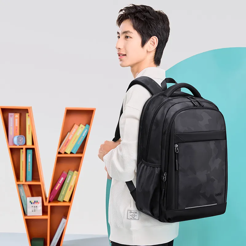 V.NINE Fabric Backpack Regular Men's Camouflage Black-7