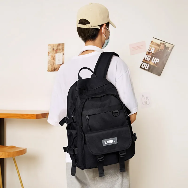 V.NINE Fabric Backpack Large Size Unisex Multicolor-3
