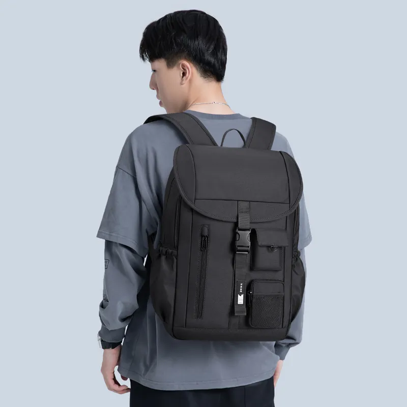 V.NINE Fabric Backpack Regular Unisex Khaki/Obsidian Black-14