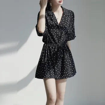 Wbwq Jumpsuit Women's Black With White Dot Color