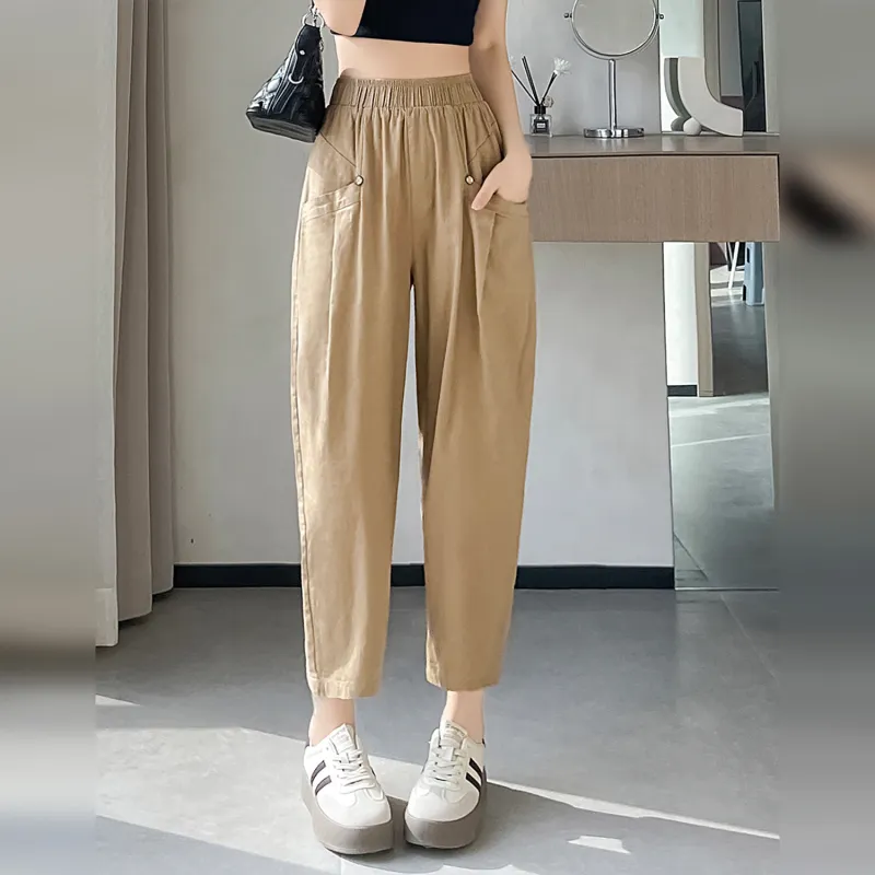 Wbwq Casual Pants Women's Khaki-5