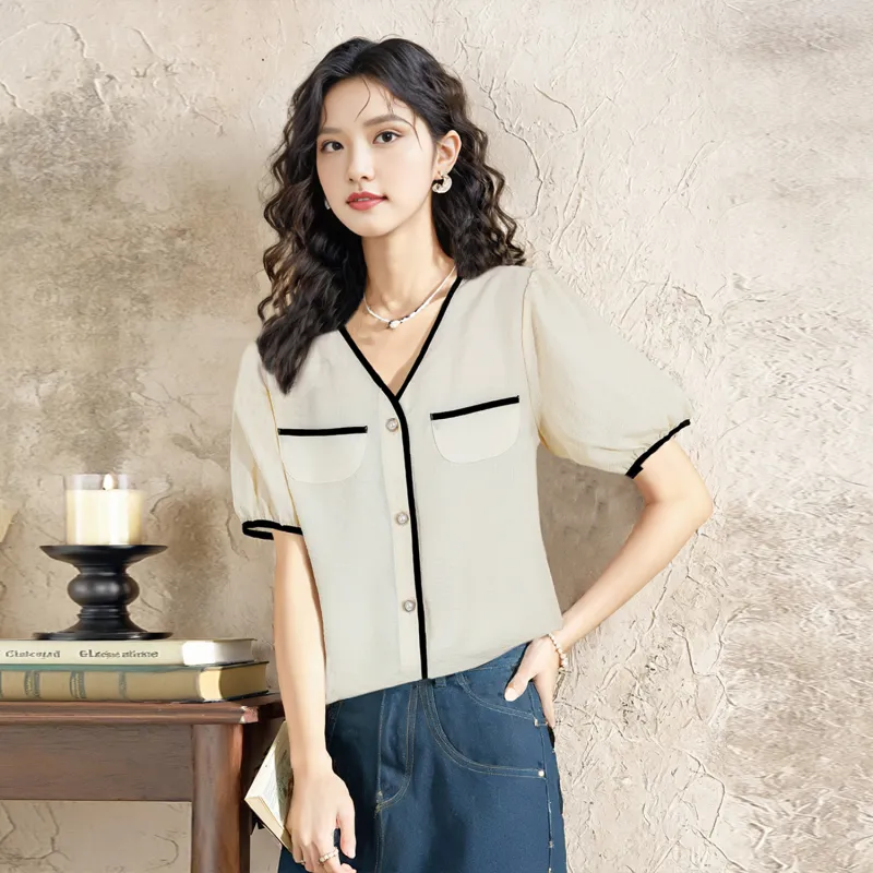 Wbwq Chiffon Shirts Women's Multiple Colors-20
