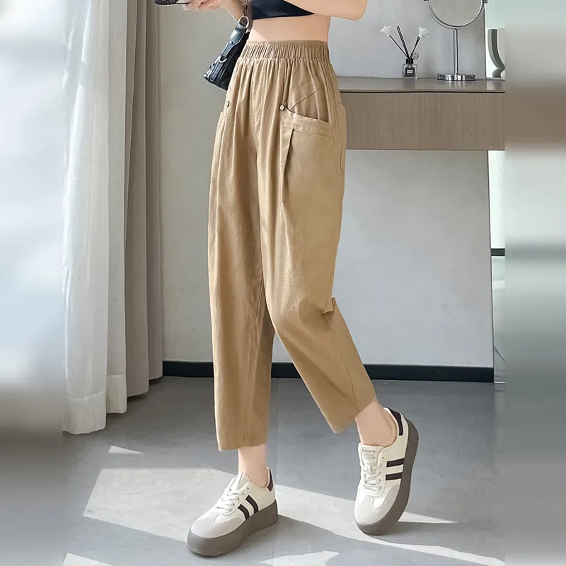 Wbwq Casual Pants Women's Khaki-3