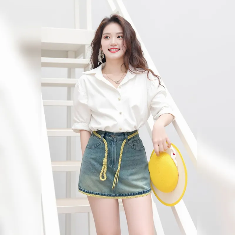 Wbwq Denim Short Skirts Women's-4