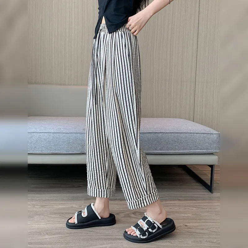 Wbwq Casual Pants Women's Stripes-1