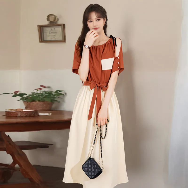 Wbwq Short Sleeved Dress Women's Multiple Colors-7