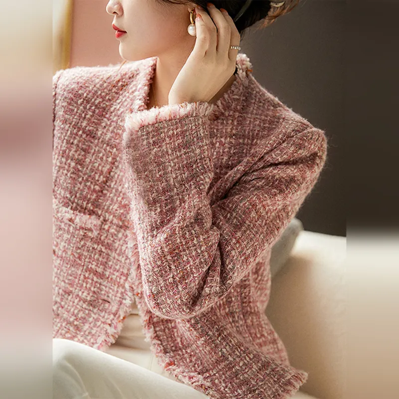 Wbwq Cropped Coats Women's Pink-5