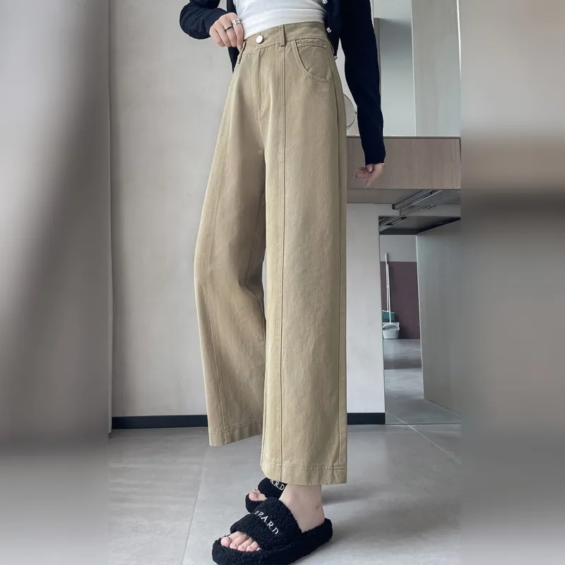 Wbwq Casual Pants Women's Khaki Green-3
