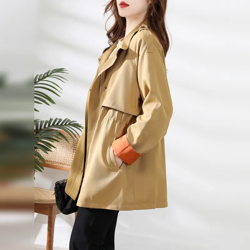 Wbwq Trench Coats Women's Khaki-6