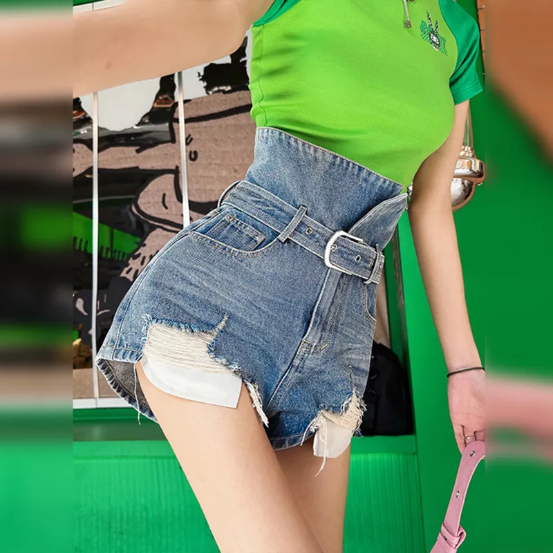 Wbwq Denim Shorts Women's Blue-1