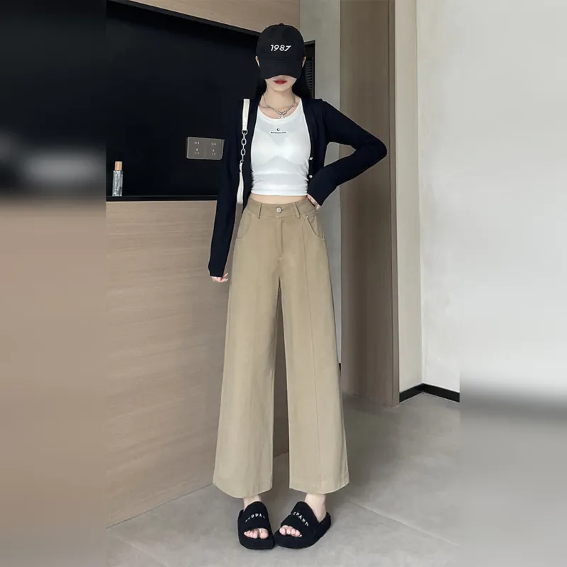 Wbwq Casual Pants Women's Khaki Green-5
