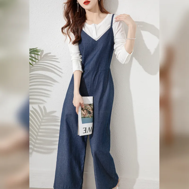 Wbwq Jumpsuit Women's Denim Blue-1