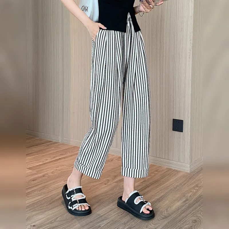 Wbwq Casual Pants Women's Stripes-3
