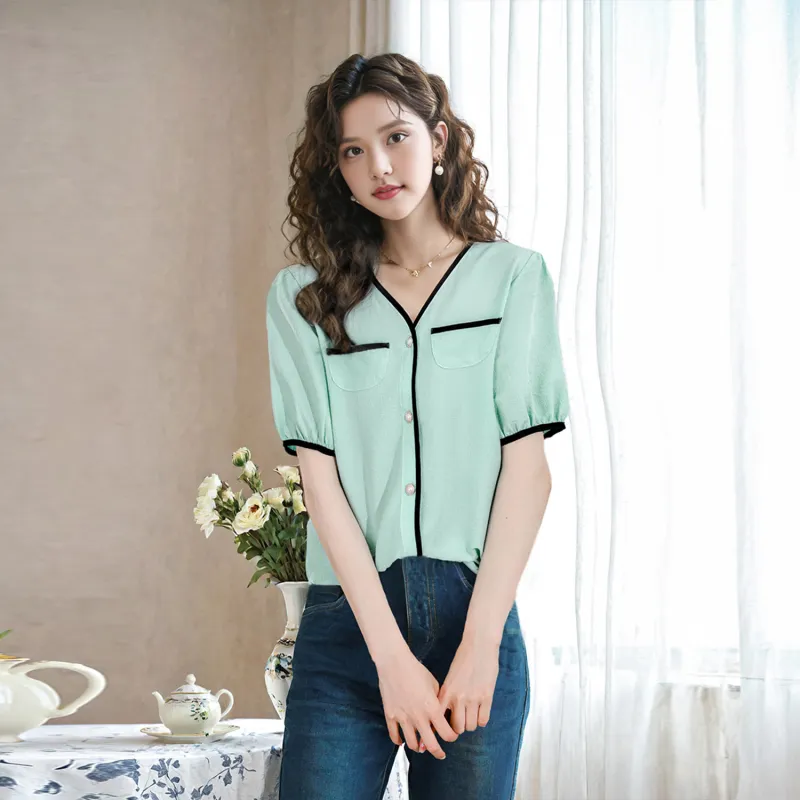 Wbwq Chiffon Shirts Women's Multiple Colors-11