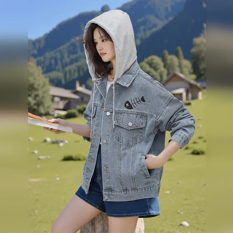 Wbwq Denim Jackets Women's Blue-6