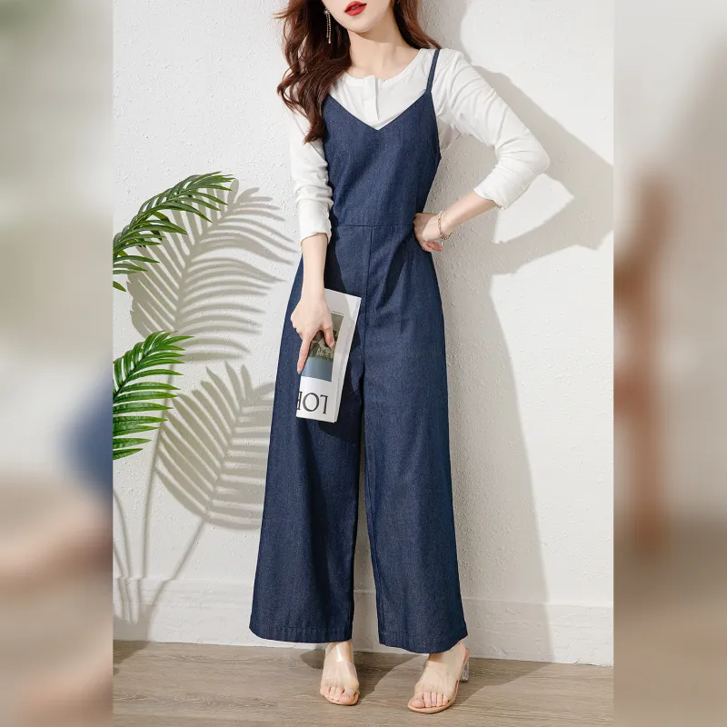Wbwq Jumpsuit Women's Denim Blue-3
