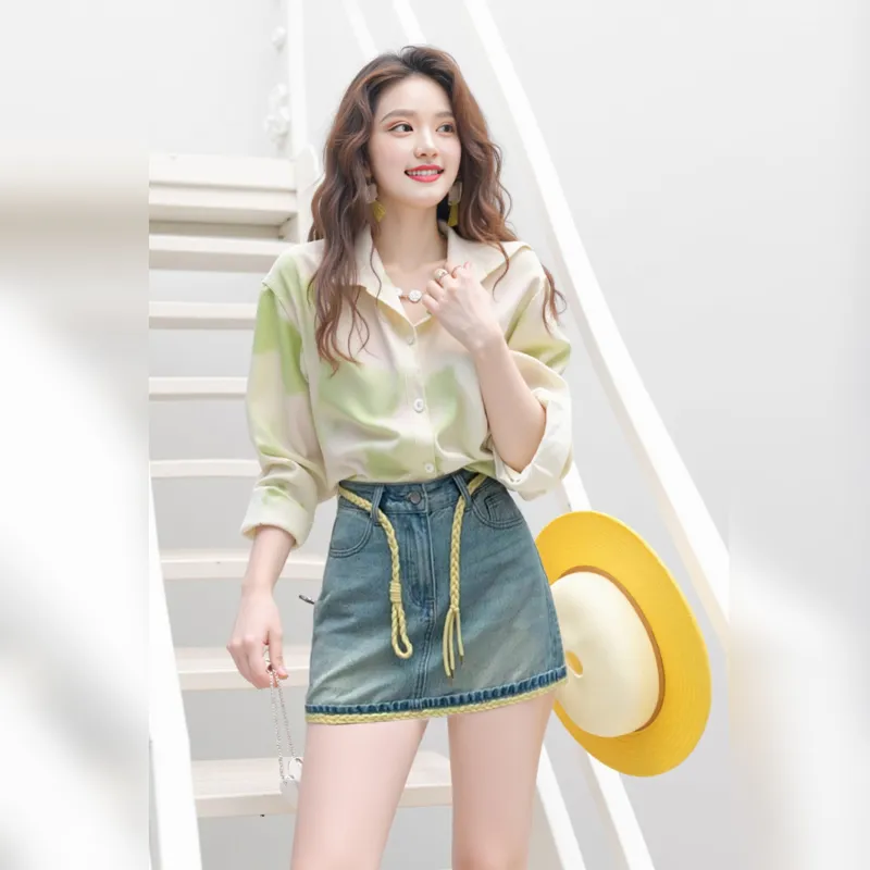 Wbwq Denim Short Skirts Women's-5