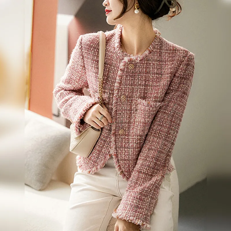 Wbwq Cropped Coats Women's Pink-2