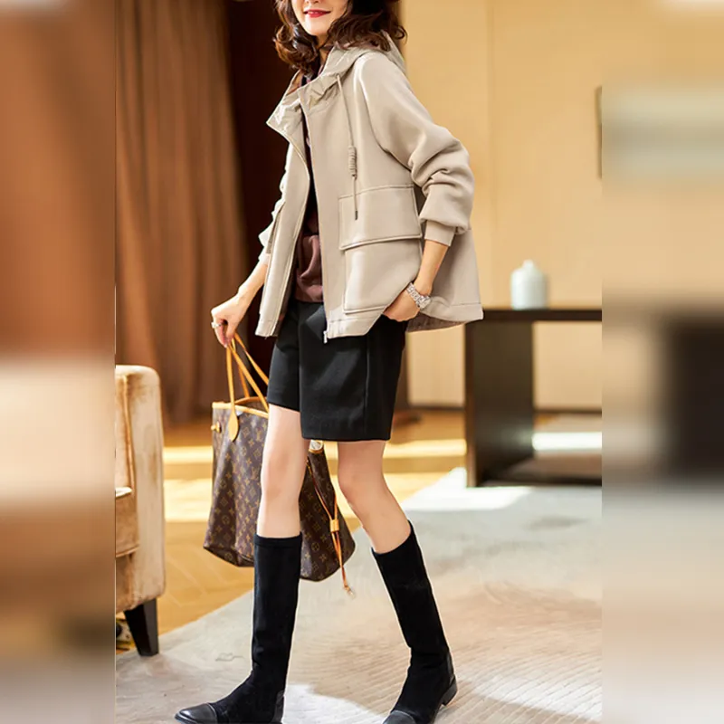 Wbwq Jackets & Coats Women's Beige Apricot-2