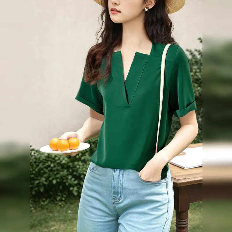 Wbwq Chiffon Shirt Women's Multiple Colors-4