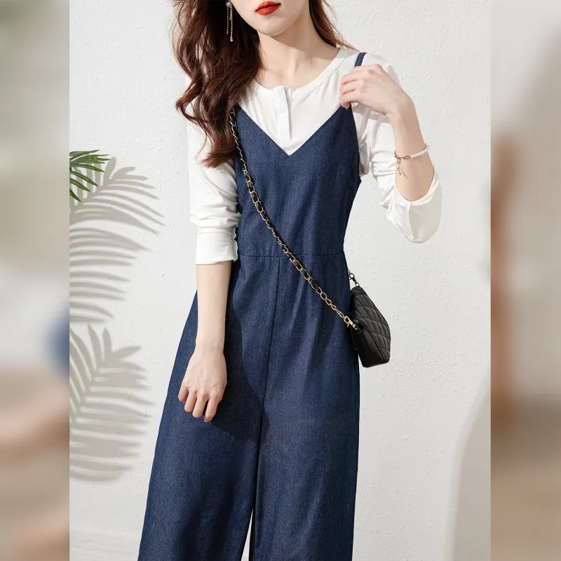 Wbwq Jumpsuit Women's Denim Blue-4