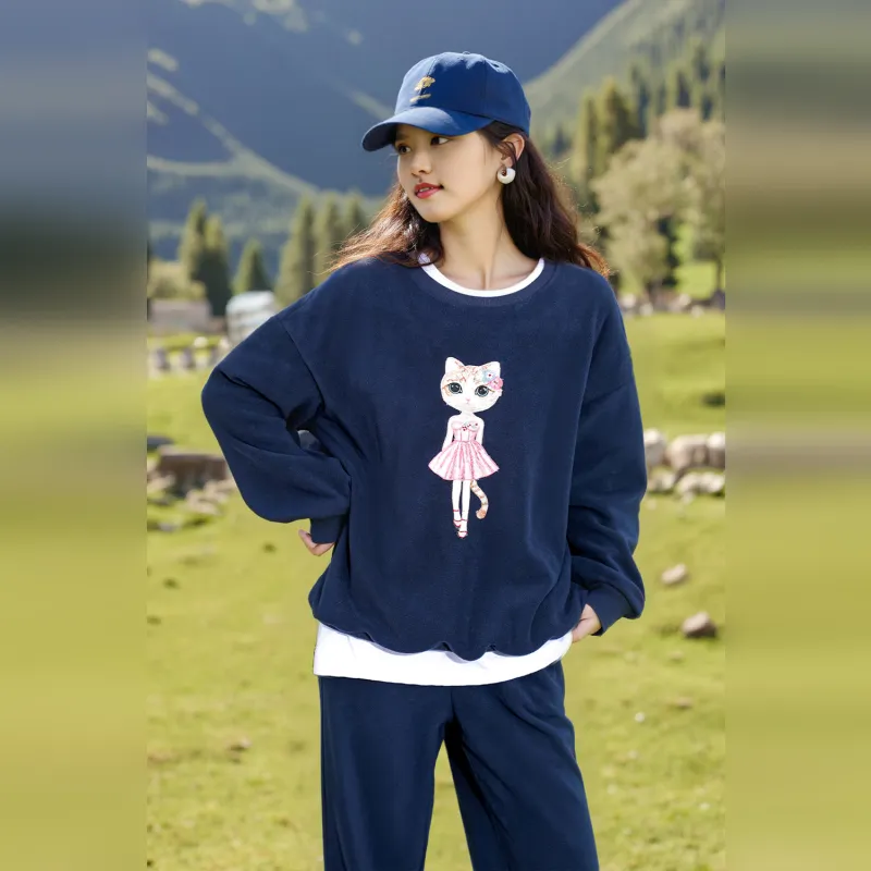Wbwq Sweatshirt Set Women's Navy Blue-3