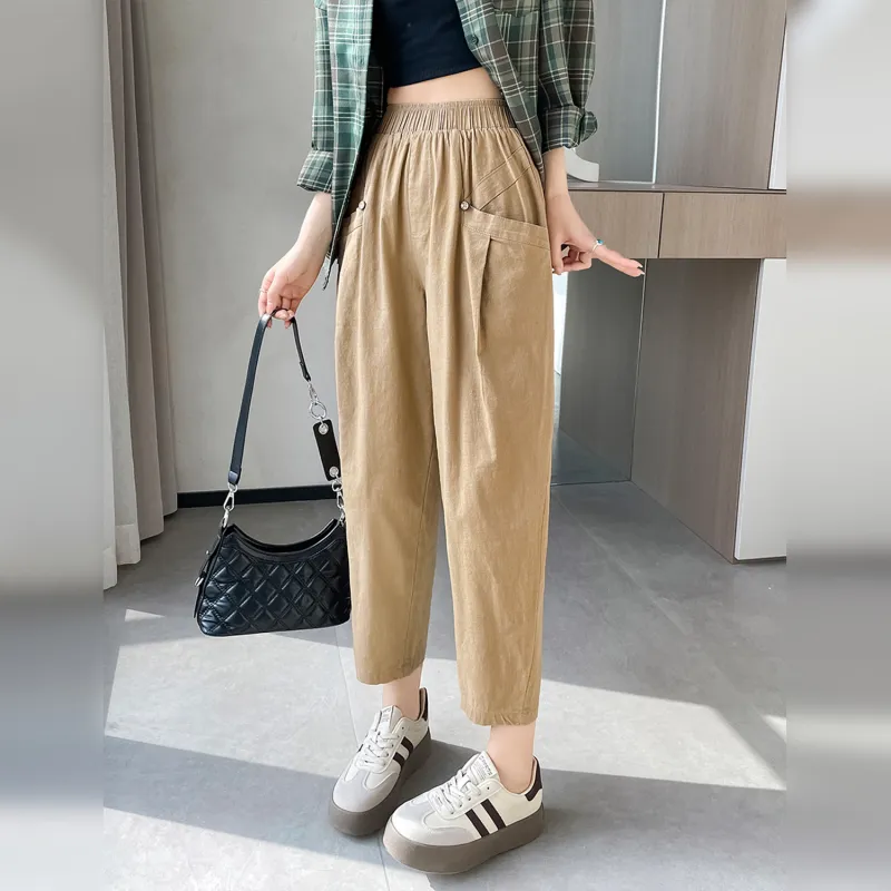 Wbwq Casual Pants Women's Khaki-2