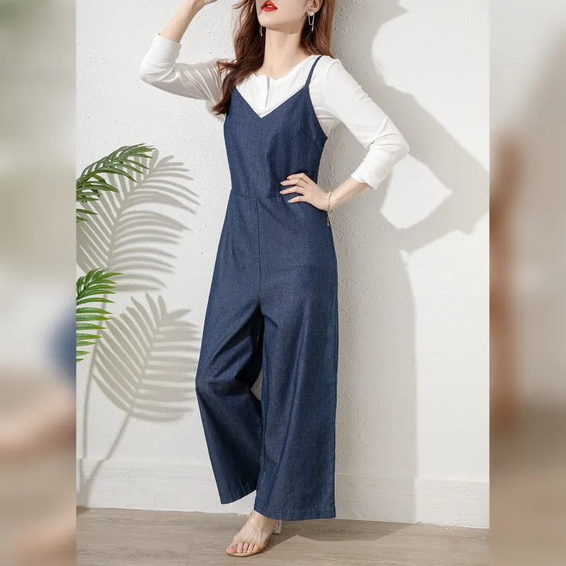Wbwq Jumpsuit Women's Denim Blue-2