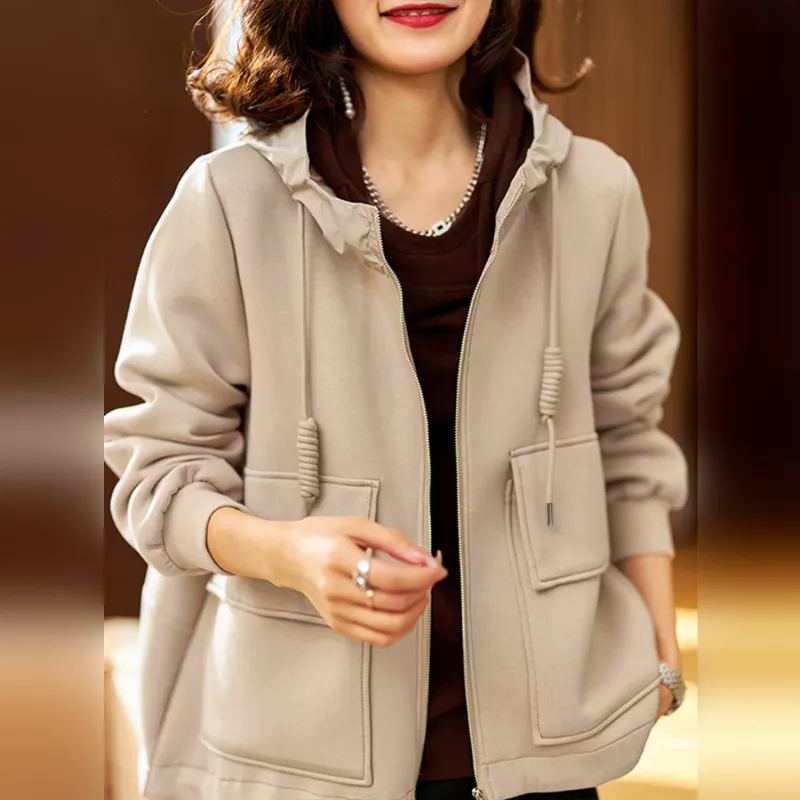 Wbwq Jackets & Coats Women's Beige Apricot-3