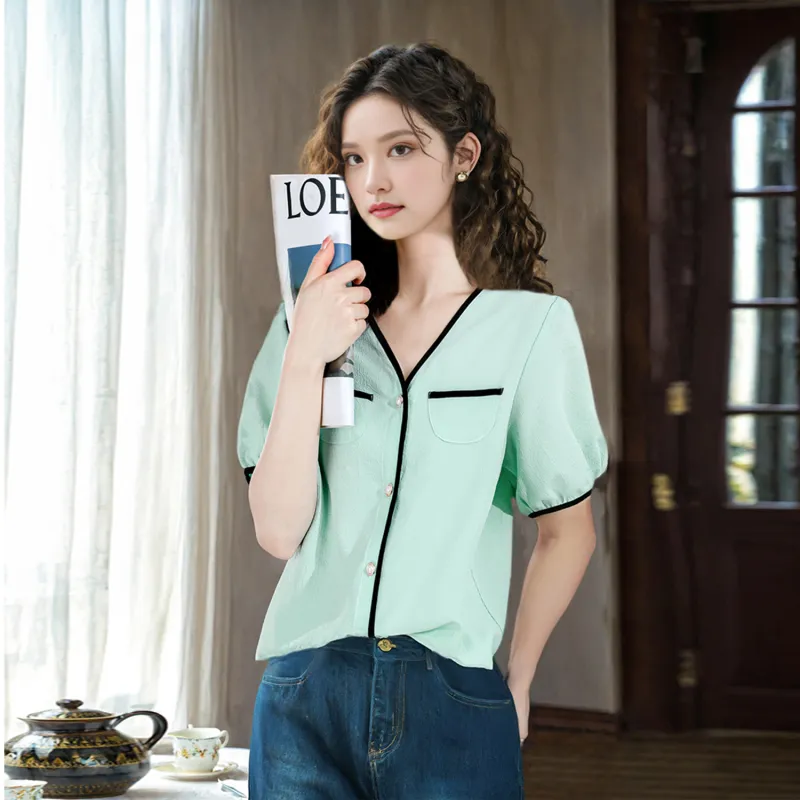 Wbwq Chiffon Shirts Women's Multiple Colors-12