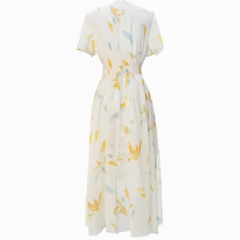 Wbwq Short Sleeved Dress Women's Floral-1