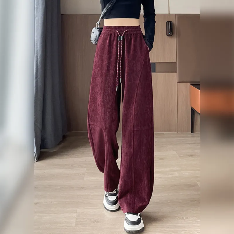 Wbwq Casual Pants Women's Angora Red-4