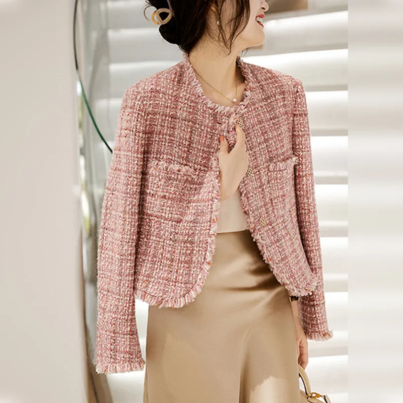 Wbwq Cropped Coats Women's Pink-4