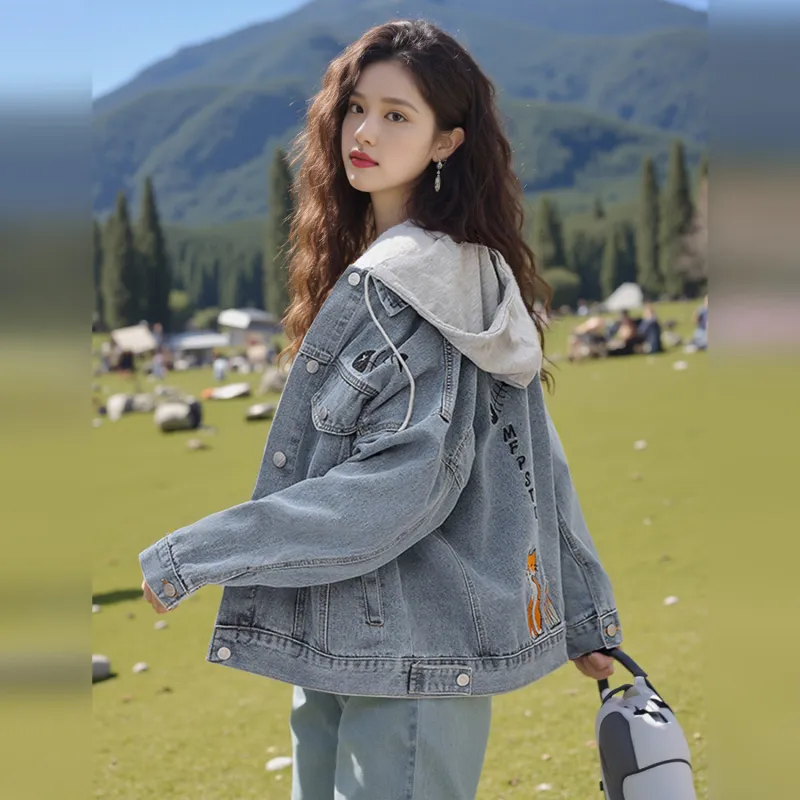 Wbwq Denim Jackets Women's Blue-4