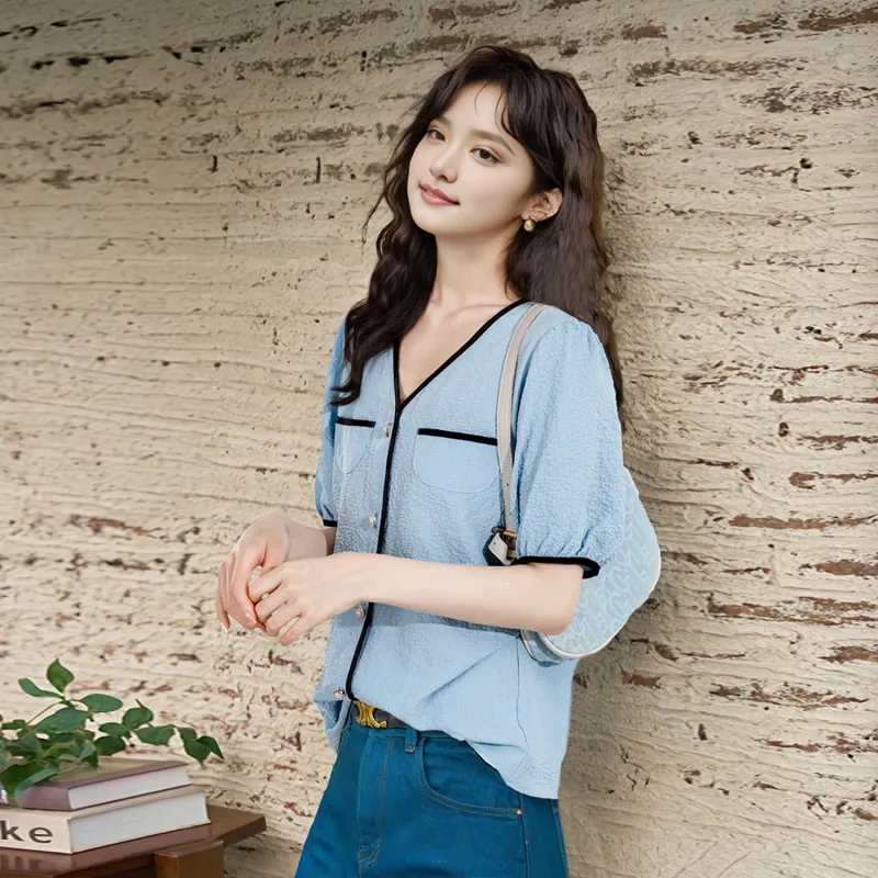 Wbwq Chiffon Shirts Women's Multiple Colors-4