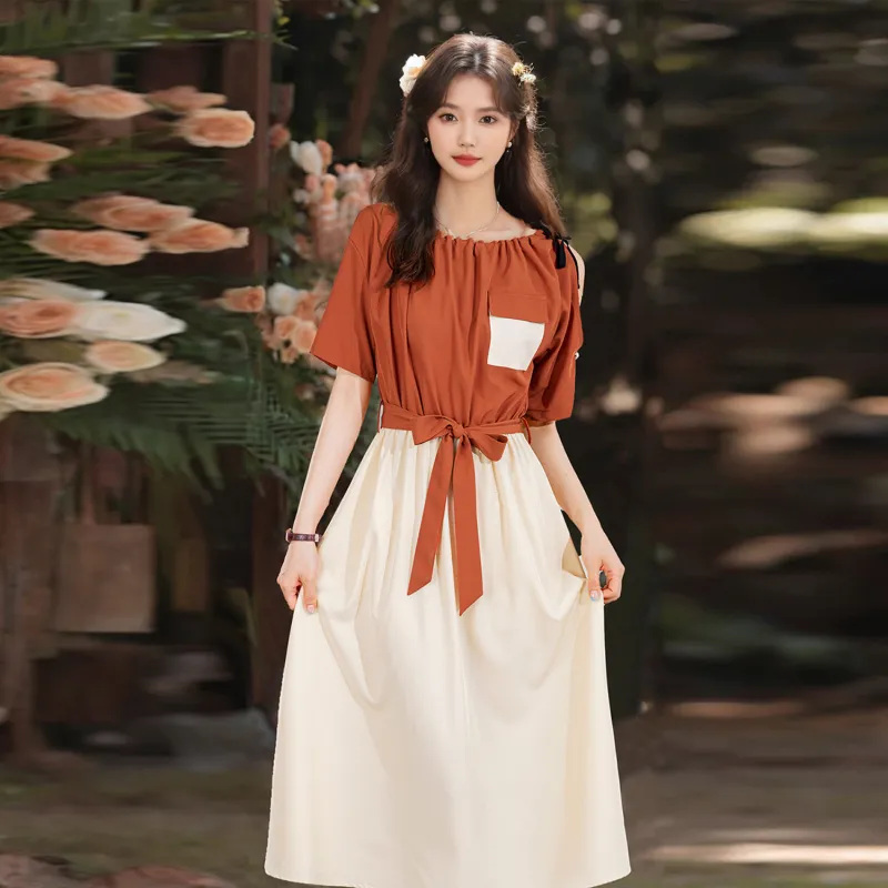 Wbwq Short Sleeved Dress Women's Multiple Colors-9