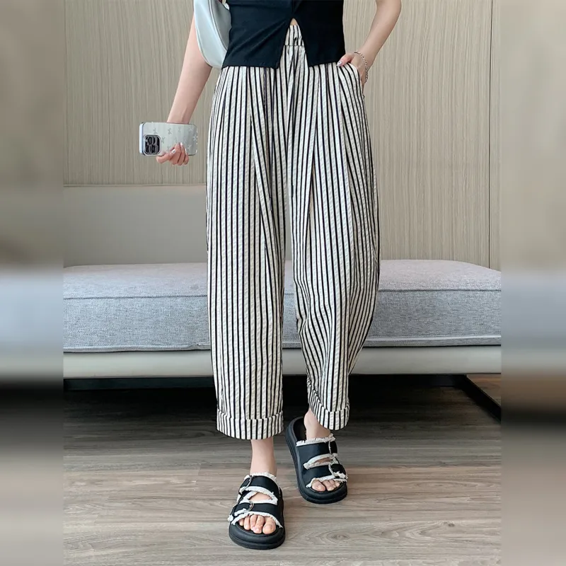 Wbwq Casual Pants Women's Stripes-5