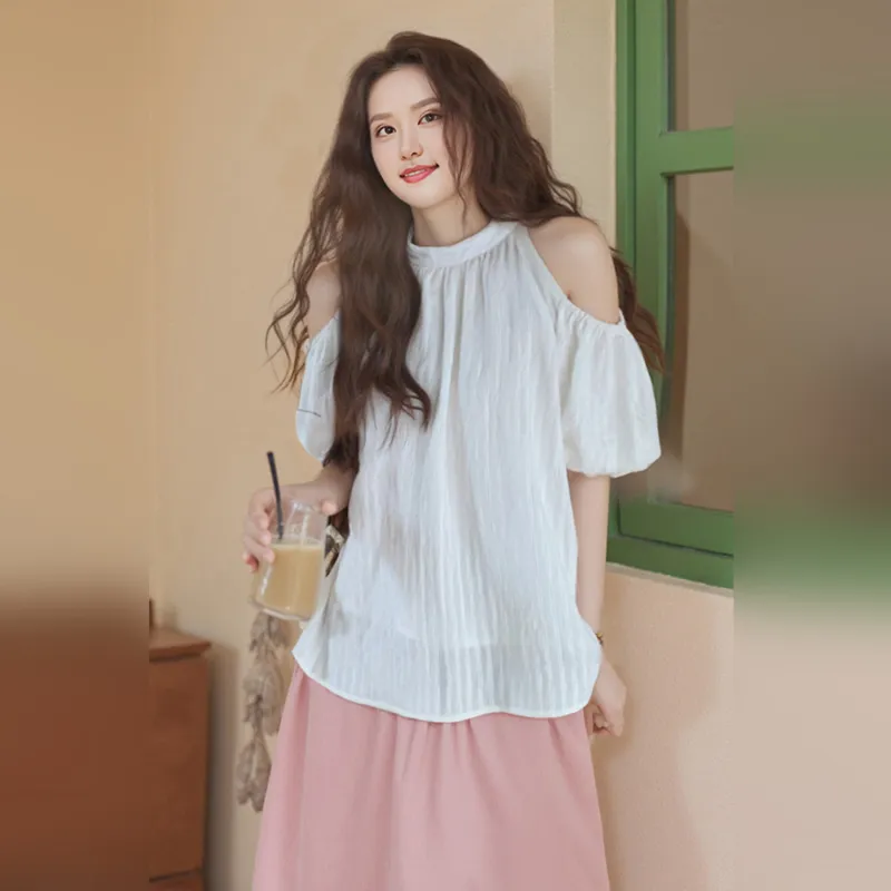 Wbwq Chiffon Shirts Women's White-3