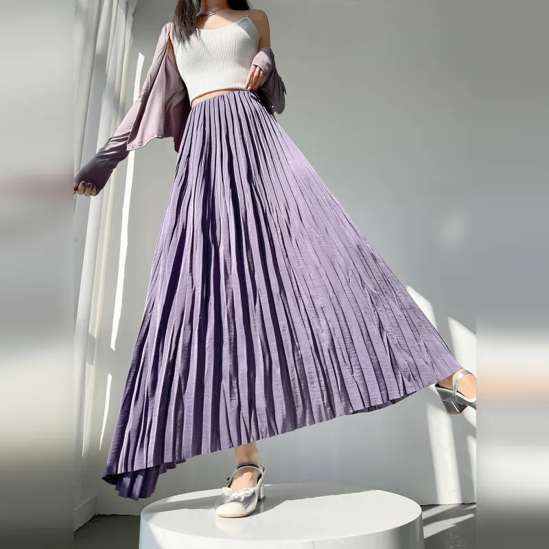 Wbwq Casual Long Skirt Women's Purple-1