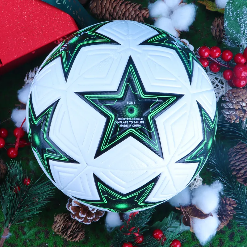 MYOKIA Size 5 Ball Soccer PU Unisex White Green-4