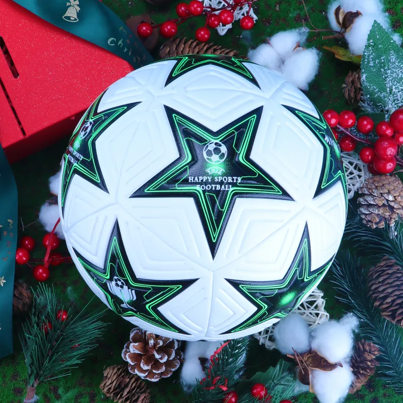 MYOKIA Size 5 Ball Soccer PU Unisex White Green-6