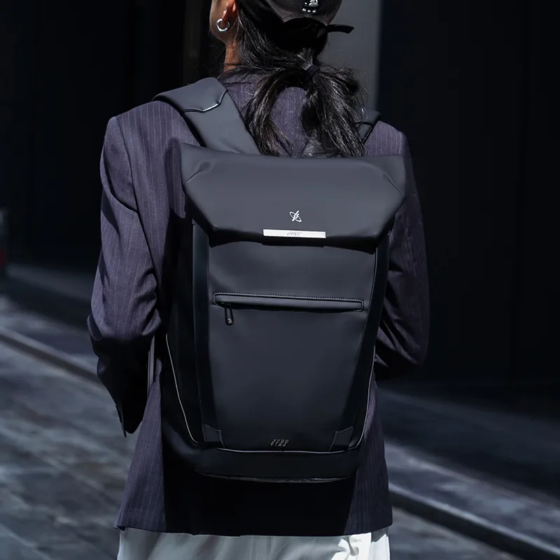 GYXX Artificial Leather Backpack Men's Graphite Black/Stone Gray-2