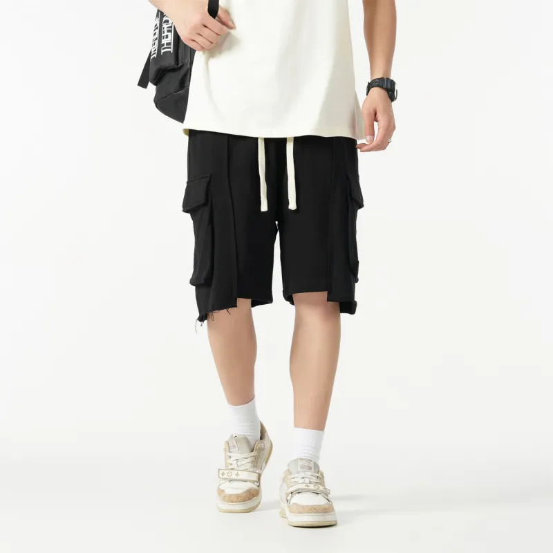 SEASUNLAND Cargo Shorts Unisex Black-4