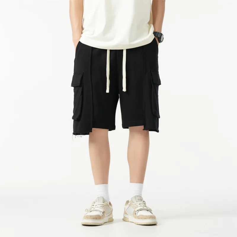 SEASUNLAND Cargo Shorts Unisex Black-2